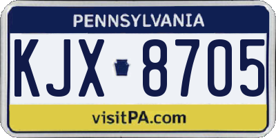 PA license plate KJX8705