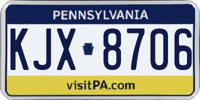 PA license plate KJX8706
