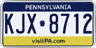 PA license plate KJX8712