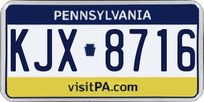 PA license plate KJX8716