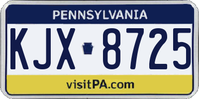 PA license plate KJX8725