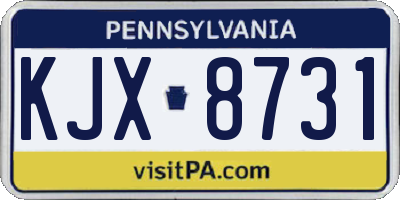 PA license plate KJX8731