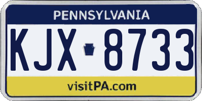 PA license plate KJX8733