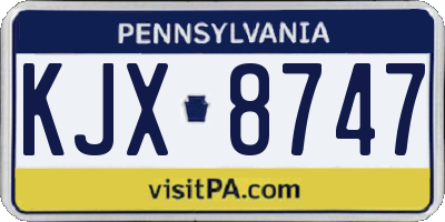 PA license plate KJX8747