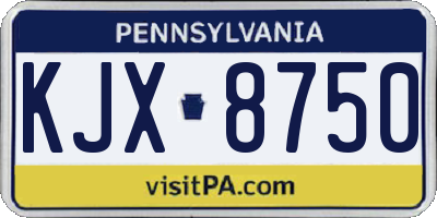 PA license plate KJX8750