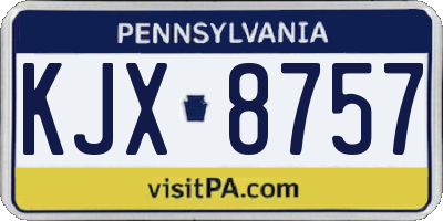 PA license plate KJX8757