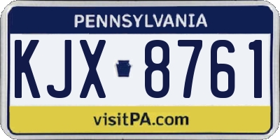 PA license plate KJX8761