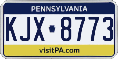 PA license plate KJX8773