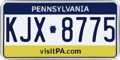 PA license plate KJX8775