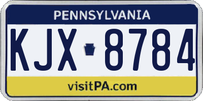 PA license plate KJX8784