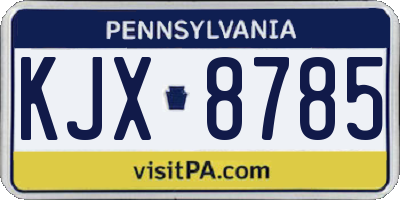 PA license plate KJX8785