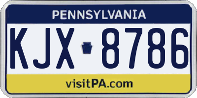 PA license plate KJX8786