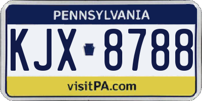 PA license plate KJX8788