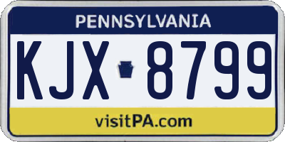 PA license plate KJX8799