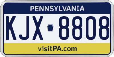 PA license plate KJX8808
