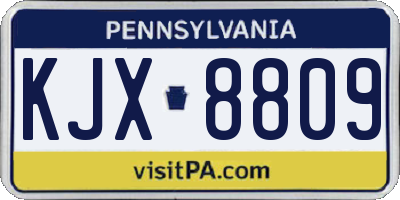 PA license plate KJX8809