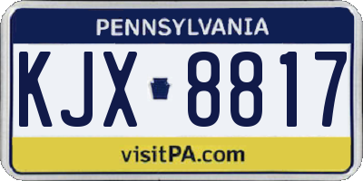 PA license plate KJX8817
