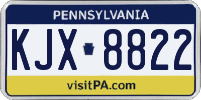 PA license plate KJX8822