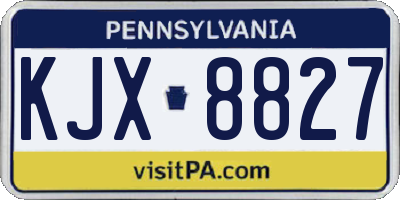 PA license plate KJX8827