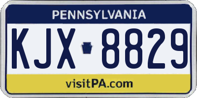 PA license plate KJX8829