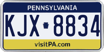 PA license plate KJX8834