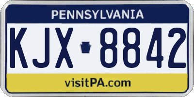 PA license plate KJX8842