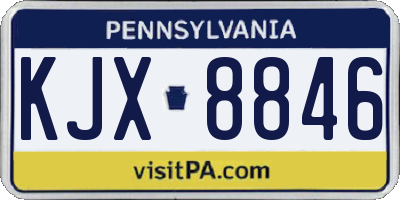 PA license plate KJX8846