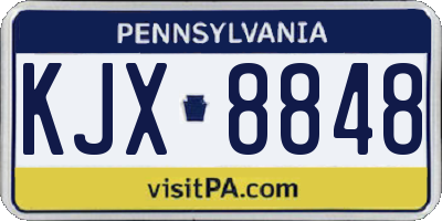 PA license plate KJX8848