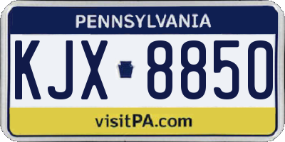 PA license plate KJX8850
