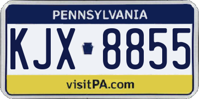 PA license plate KJX8855