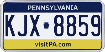 PA license plate KJX8859