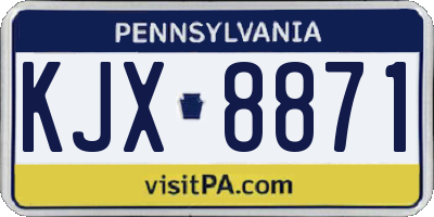 PA license plate KJX8871