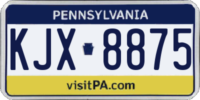 PA license plate KJX8875