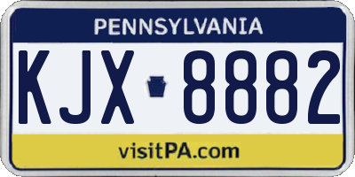 PA license plate KJX8882