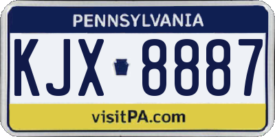 PA license plate KJX8887