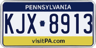 PA license plate KJX8913