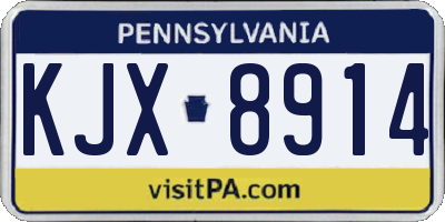 PA license plate KJX8914