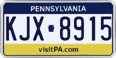 PA license plate KJX8915