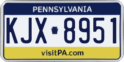 PA license plate KJX8951