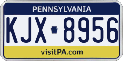 PA license plate KJX8956