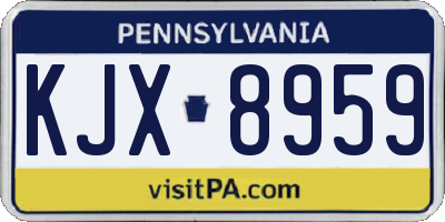 PA license plate KJX8959