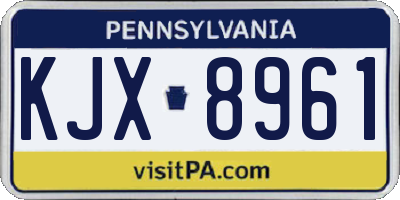 PA license plate KJX8961