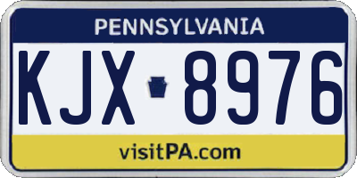 PA license plate KJX8976