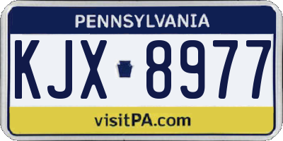PA license plate KJX8977