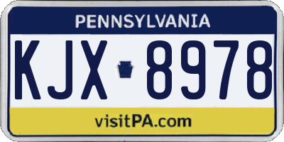 PA license plate KJX8978