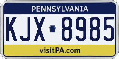 PA license plate KJX8985