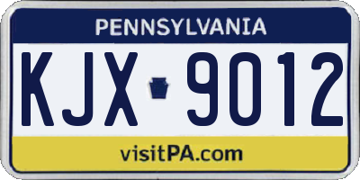 PA license plate KJX9012