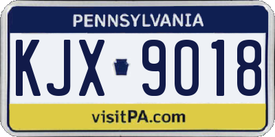 PA license plate KJX9018