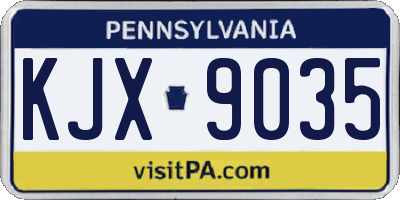 PA license plate KJX9035