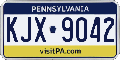 PA license plate KJX9042
